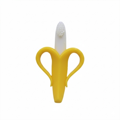 Picture of Children's Banana Teether Molar Sticks Bites Food Grade Silicone Fruit Teether Baby Training Toothbrush Dropshipping