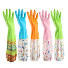 Picture of High Quality Silicone Dish Washing Kitchen Hand Gloves (Multicolor)