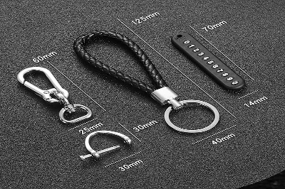 Picture of Anti-Lost Keychain Pendant With Phone Number Strip Braided Rope Car Keychain Keyring