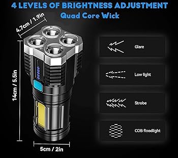 Picture of Versatile Rechargeable Flashlight with Battery Indicator.