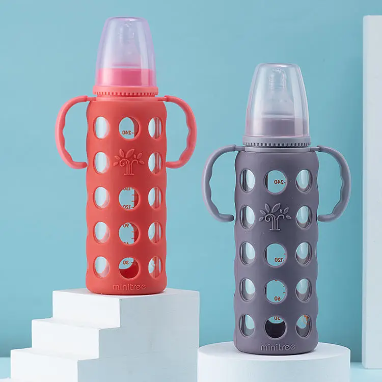 Picture of Baby Feeder Bottle 240 ml Minitree Regular Neck Baby Feeding Glass Bottle