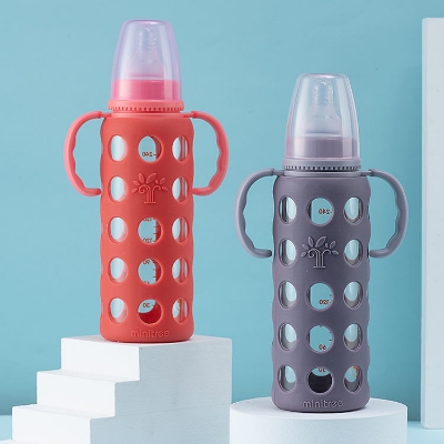 Picture of Baby Feeder Bottle 240 ml Minitree Regular Neck Baby Feeding Glass Bottle