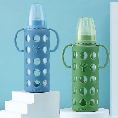 Picture of Baby Feeder Bottle 240 ml Minitree Regular Neck Baby Feeding Glass Bottle