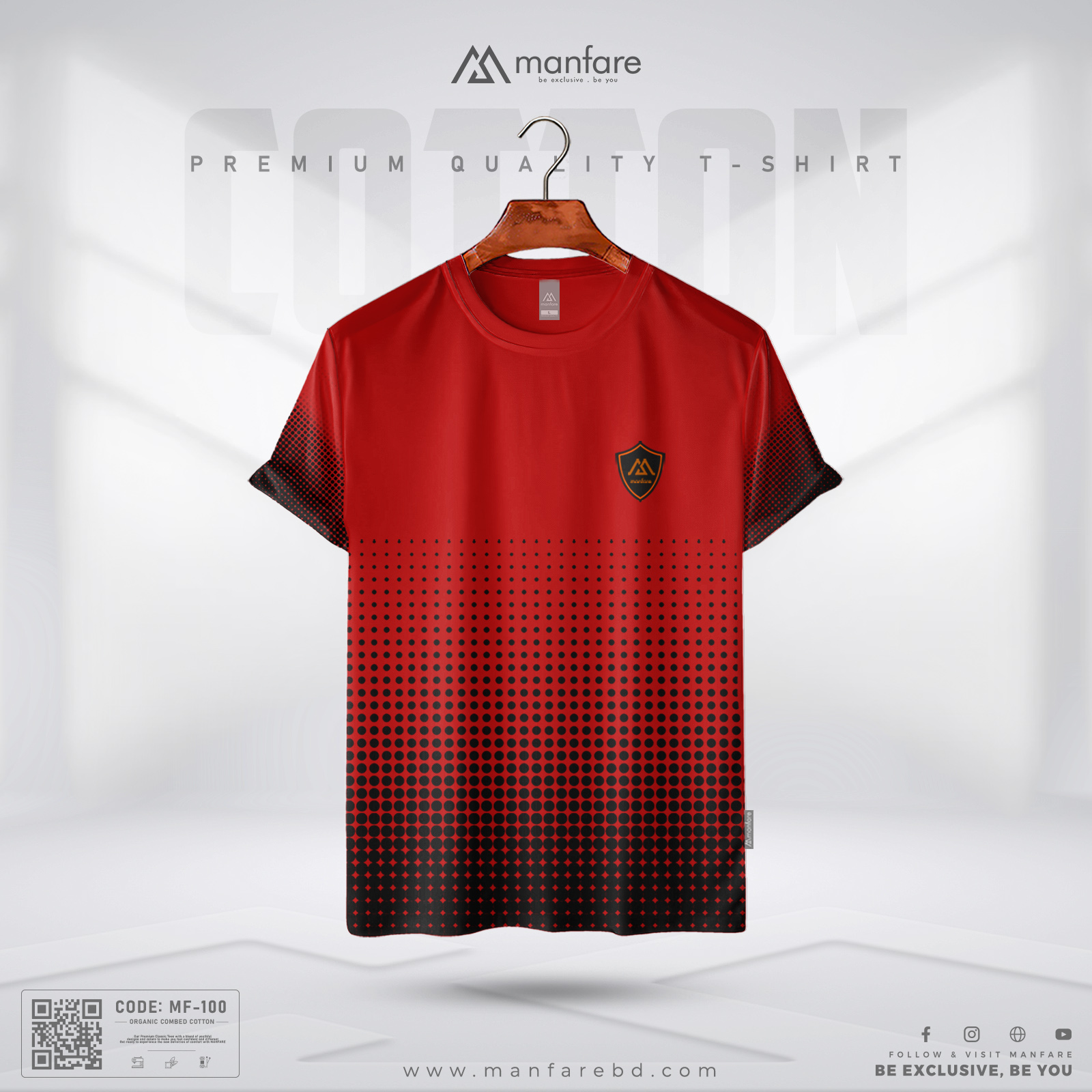Picture of Manfare'S Premium Quality Red Cotton T Shirt For Men - T Shirt For Man I MF-100