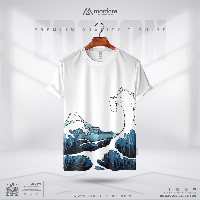 Picture of Wave - Manfare's Premium Cotton T Shirt For Man I MF-326