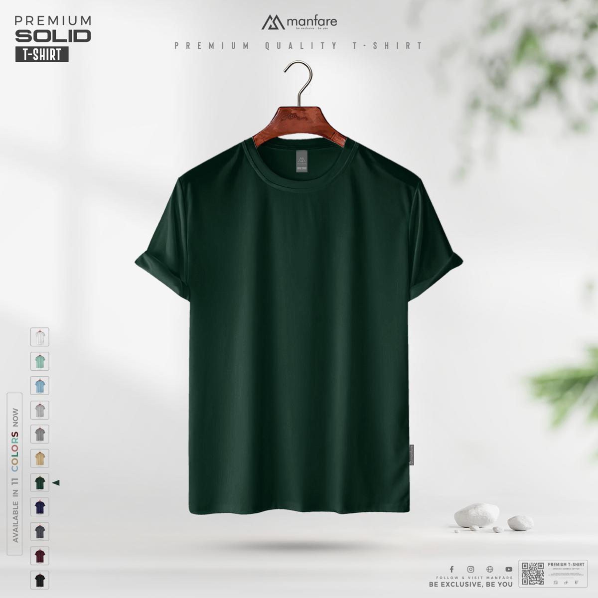 Picture of Manfare's Premium Solid T Shirt - Bottle Green I MF-434