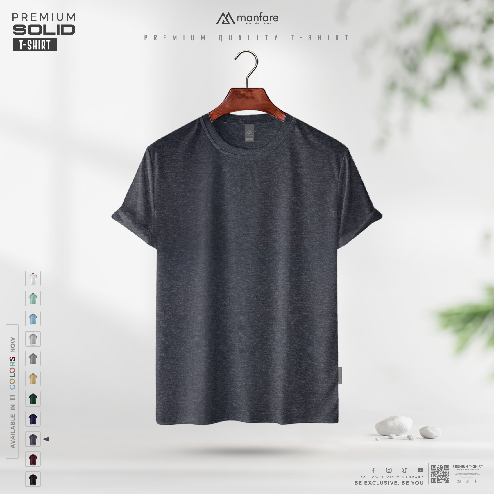 Picture of Manfare'S Premium Solid T Shirt For Men - Available in Multicolor And Sizes - 100% Organic Combed Cotton