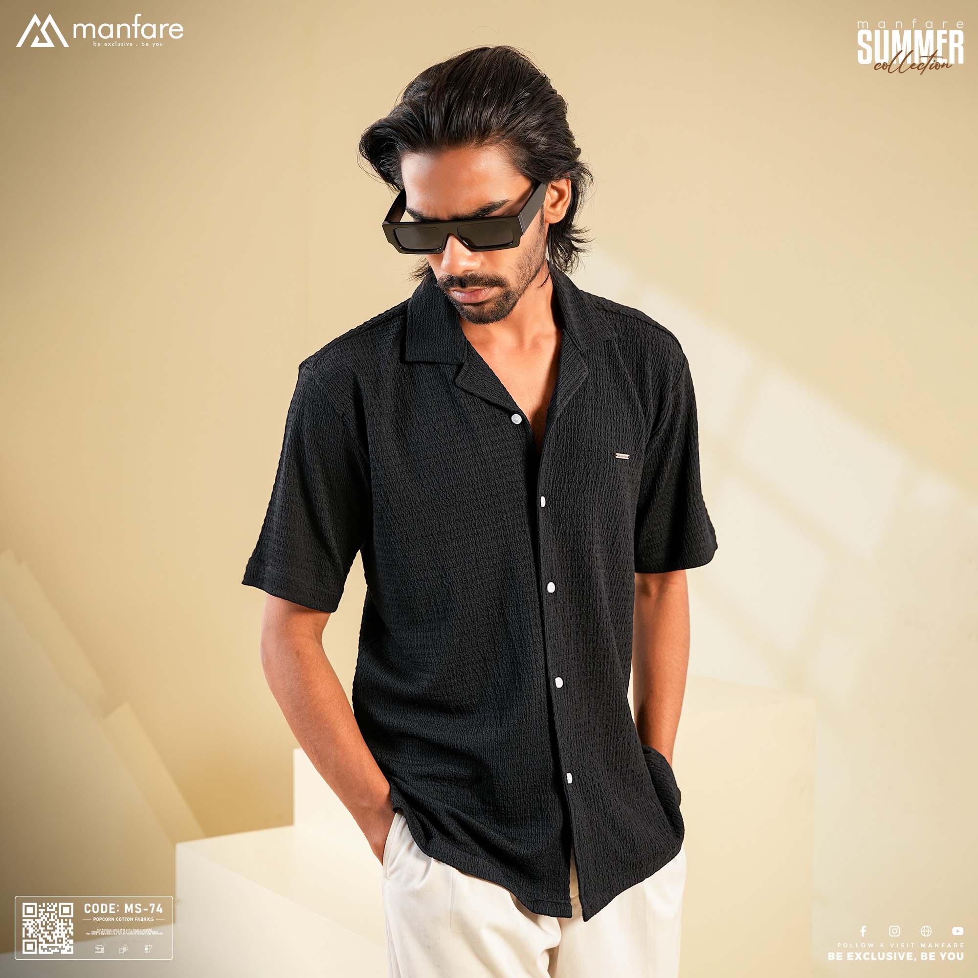 Picture of Premium Cuban Collar Half Shirt for Men | MS-74