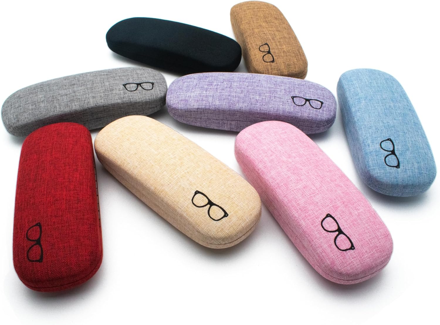 Picture of New Vimiss & Butterfly Printed Matt Hard Shell Eyeglasses Case Soft Linen Fabrics Portable Glasses Sunglasses Box, Hard Shell Glasses Case, Portable Protective Glasses Cover Eyeglasses Holder Box #vimiss