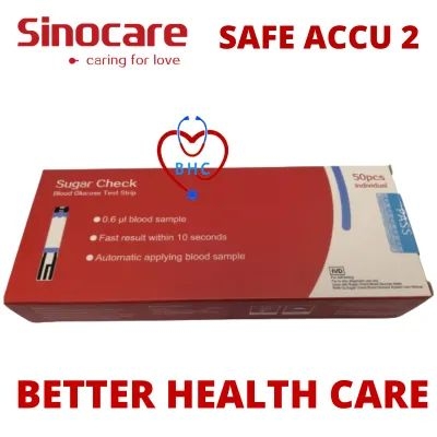 Picture of SAFE ACCU 2 Sugar Chack Blood Glucose Test Strips 50pcs individual