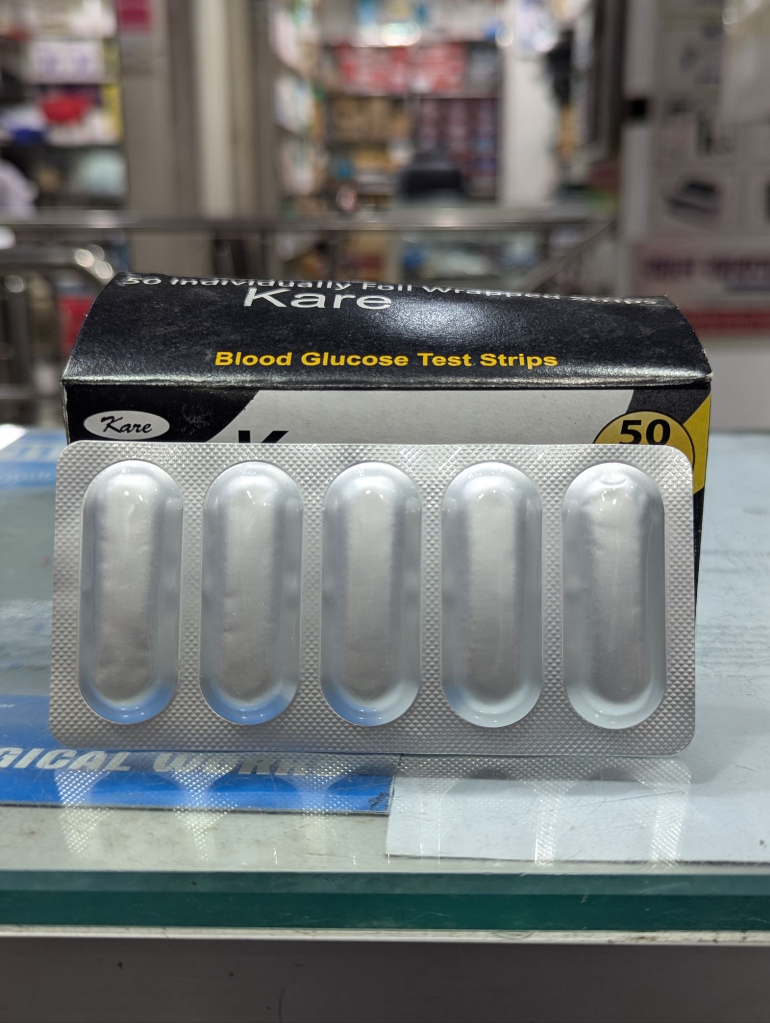 Picture of Kare/Optima blood glucose test strip 50 PCS foil pack