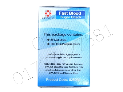 Picture of Test Strip for Getwell Blood Glucose Monitor- 25 Pcs