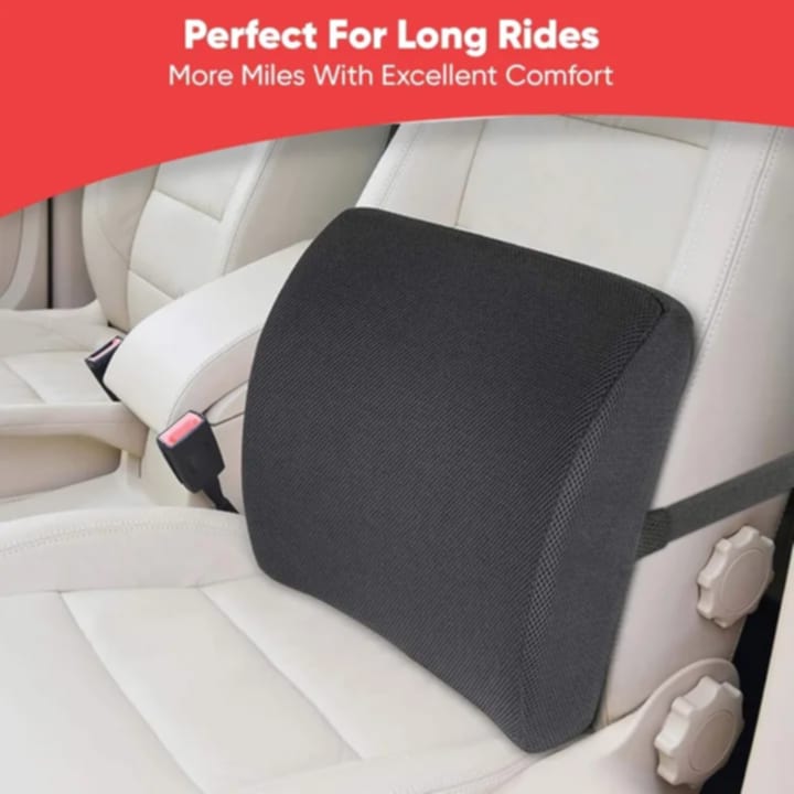 Picture of Memory Foam Lumbar Support for Back Pain Relief Compatible with Computer, Office Chairs and Cars -Ergonomic Designs Having Anti Sweat Mesh Cover on Lumbar Chair Support, h