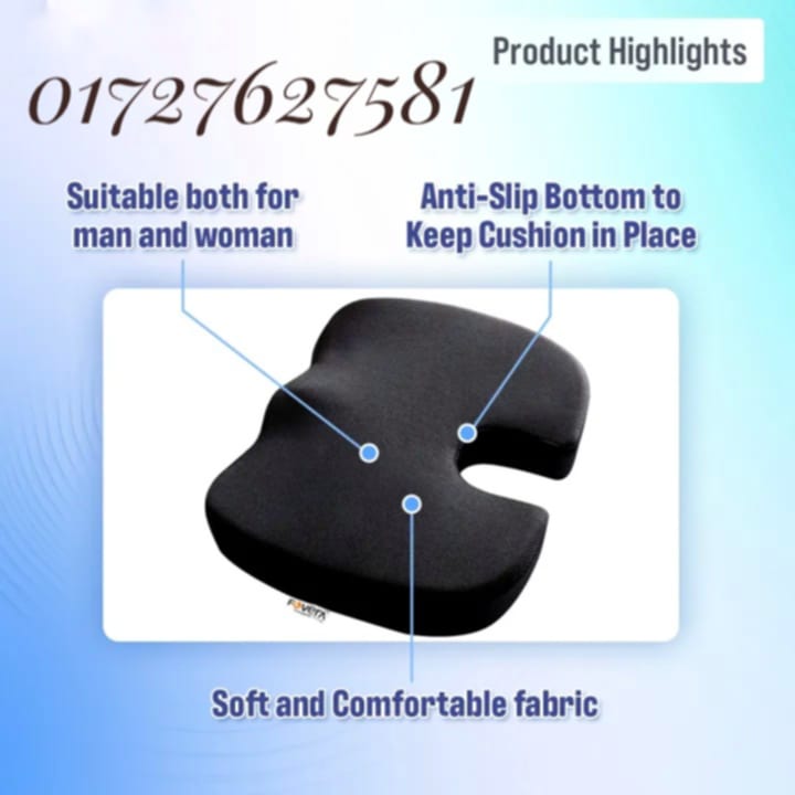 Picture of United Medicare Orthopedic Memory Foam Coccyx Seat Cushion for Tailbone Pain Relief – For Office/Home Chair