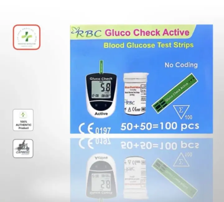 Picture of Gluco Check Active Blood Glucose Test Strips RBC