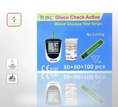 Picture of Gluco Check Active Blood Glucose Test Strips RBC