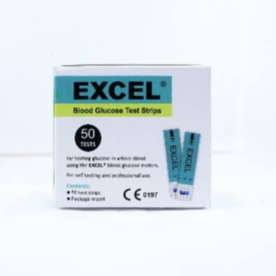 Picture of Excel blood glucose test strip 50 pes