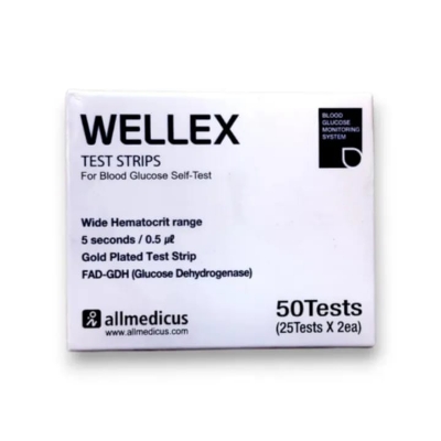 Picture of Wellex Blood Sugar Test STRIPS 50 pcs