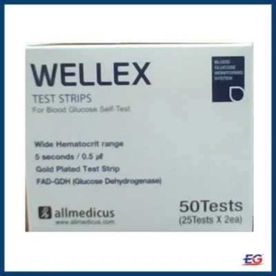 Picture of Wellex Blood Sugar Test STRIPS 50 pcs