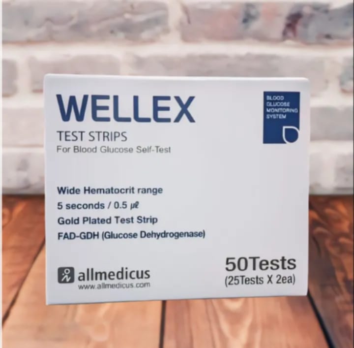 Picture of Wellex Blood Sugar Test STRIPS 50 pcs
