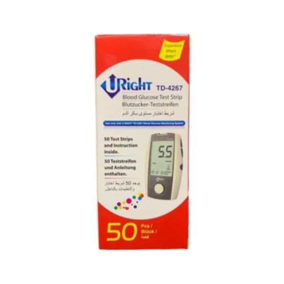 Picture of URight Blood Glucose Test Strips Foil Pack TD-4267 25 & 50  pcs Foil Pack