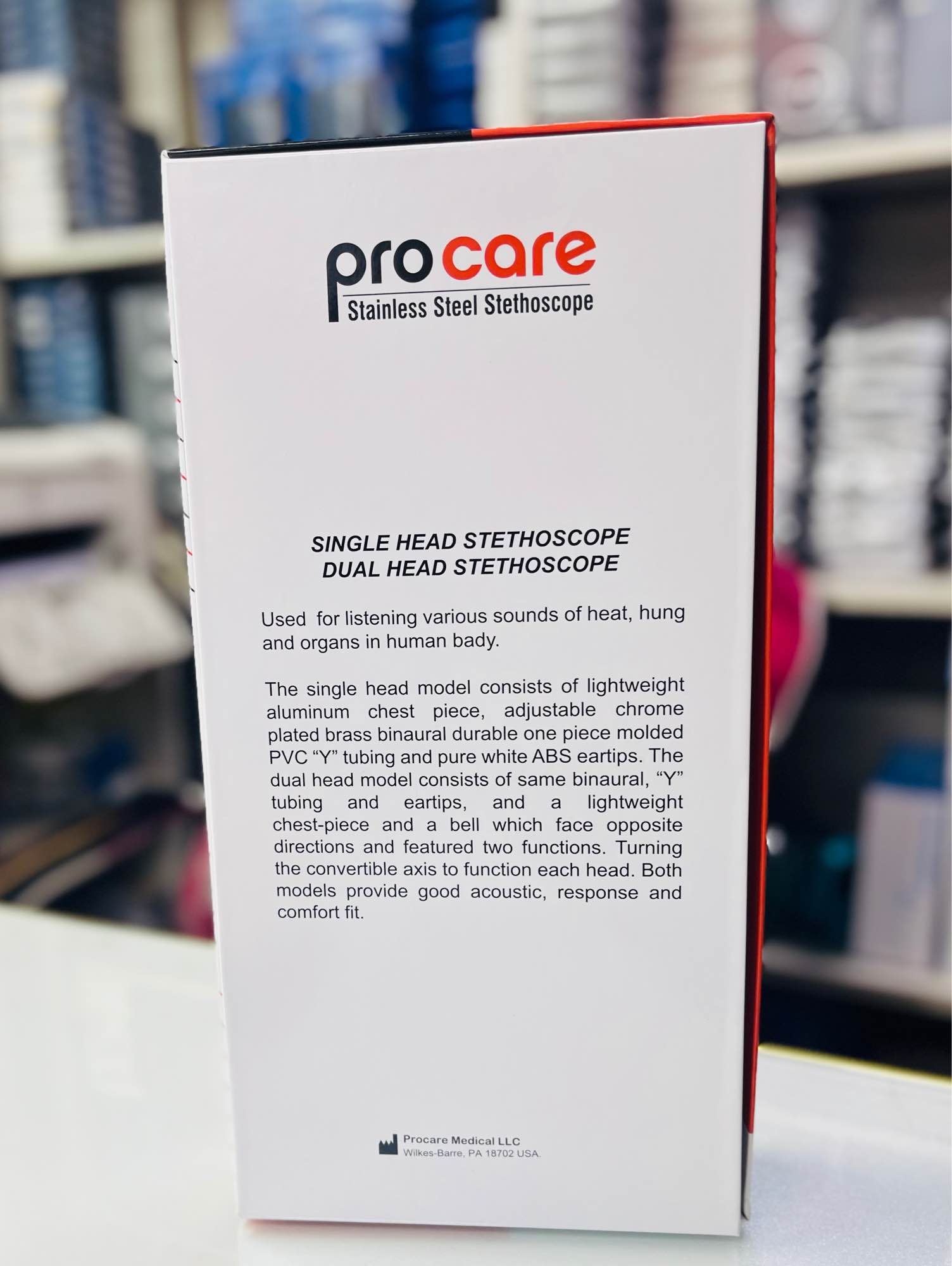 Picture of Procare Classic Stainless Steel Stethoscope -Black