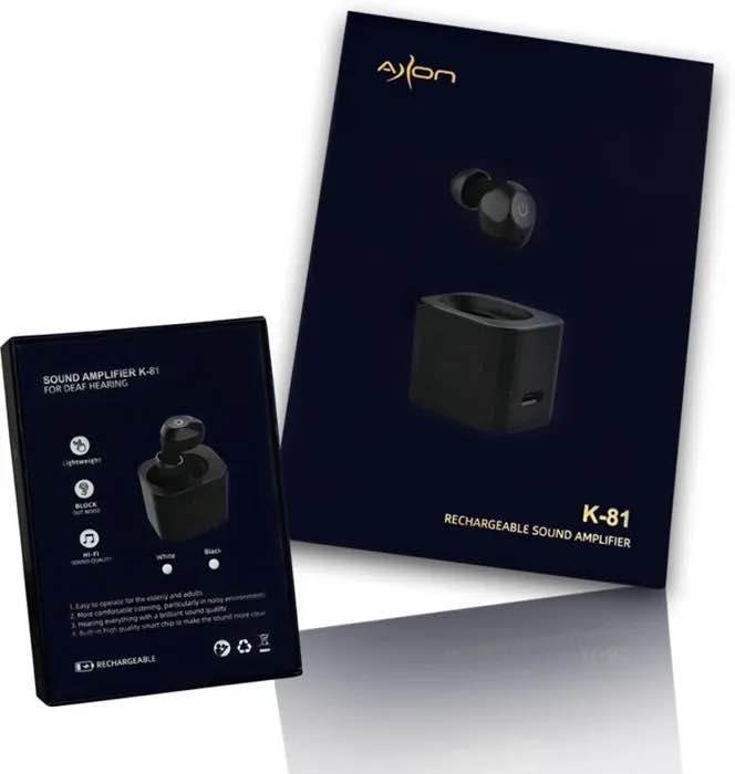 Picture of Axon K-81 Digital Hearing Device Rechargeable Single Ear Adjustable Volume Hearing Aid Axon K-81 Digital Hearing Device Rechargeable Single Ear Adjustable Volume Hearing Aid