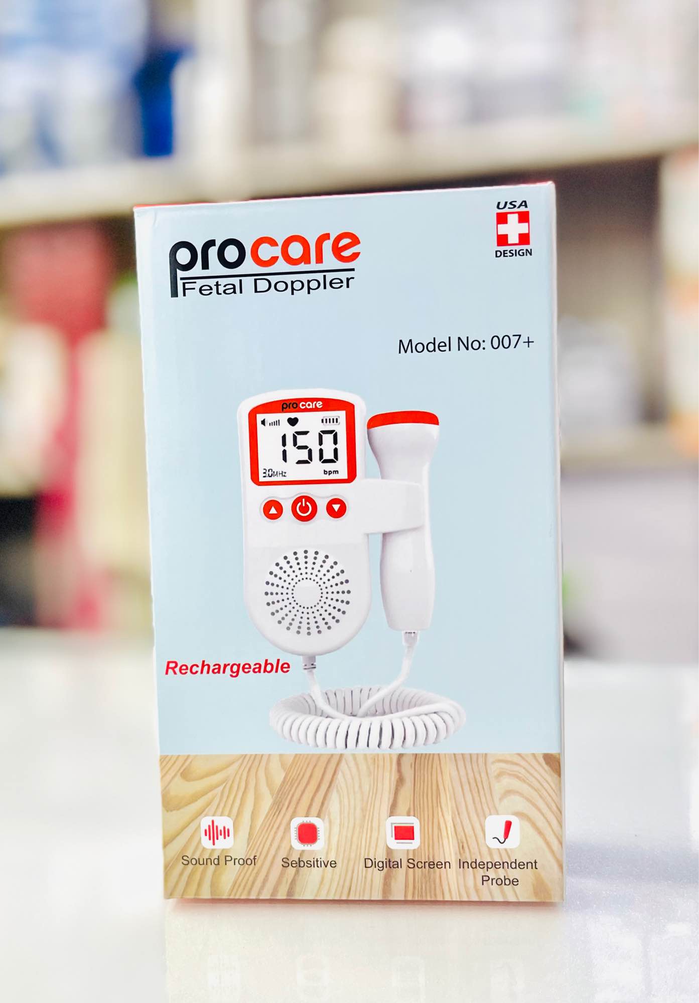 Picture of Fetal Doppler heart rate display with 250ml gel rechargeable Fetal Doppler heart rate display with 250ml gel rechargeable