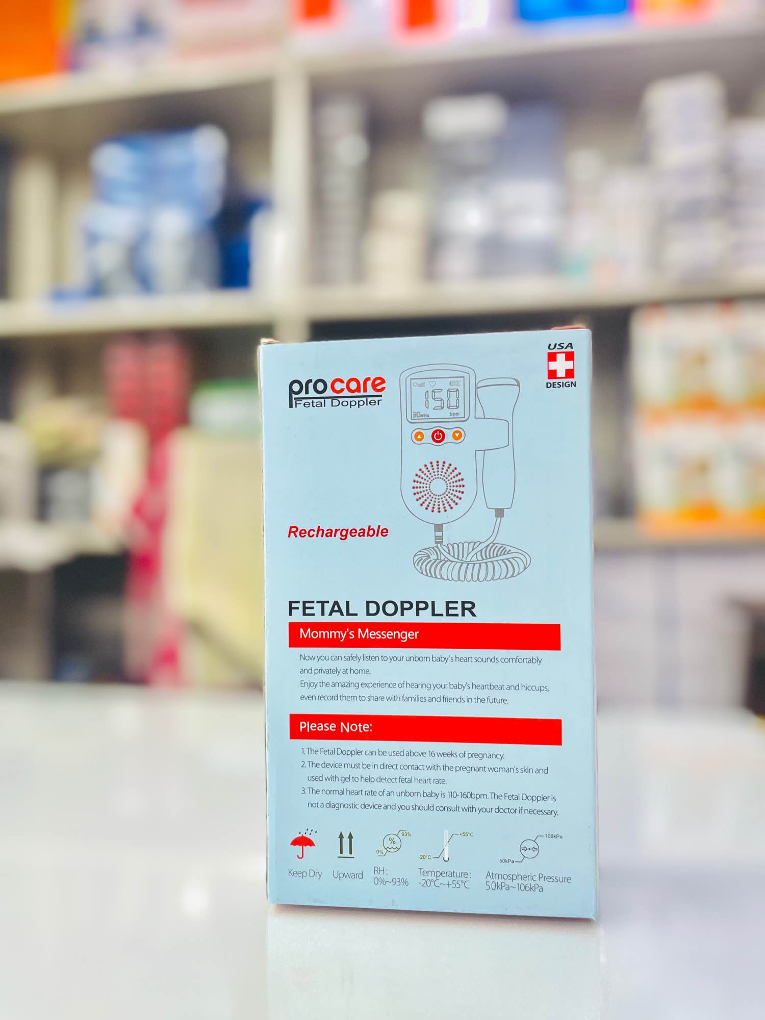 Picture of Fetal Doppler heart rate display with 250ml gel rechargeable Fetal Doppler heart rate display with 250ml gel rechargeable