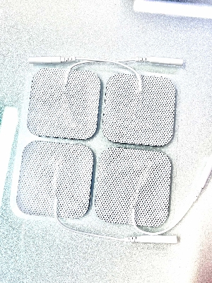 Picture of tans ped 5x5cm high quality Nerve Stimulator Silicone Gel Electrode Pads Tens Electrodes Digital Therapy Machine Massage 2mm Plug