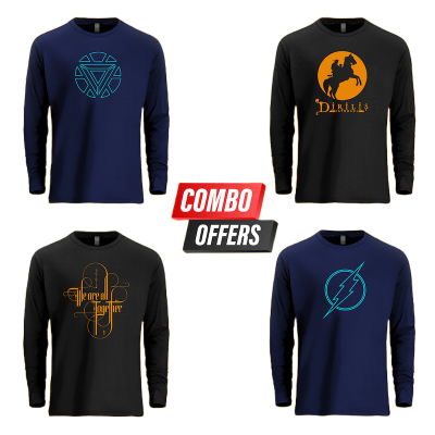 Picture of Random 4pcs Combo Long Sleeve T-Shirt || Stock Clearance Offer || Save 1200tk