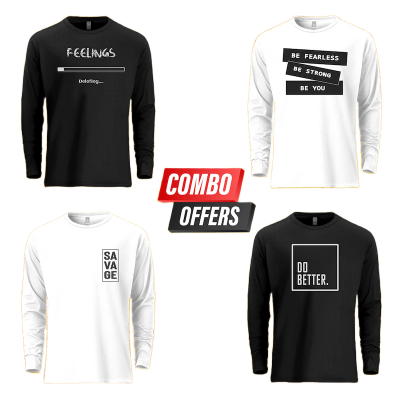 Picture of Random 4pcs Combo Long Sleeve T-Shirt || Stock Clearance Offer || Save 1200tk