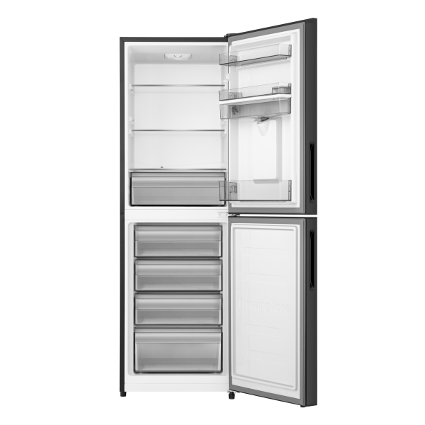 Picture of Hisense 270 Lliter Bottom Mount  Inverter Glass Door with Dispenser Refrigerator Mirror Black (RB1G266NMMB)