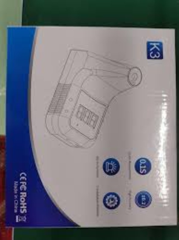 Picture of Non Contact Infrared Forehead Thermometer K3 Wall Mounted or Bracket Digital Body Temperature Meter Measurement Tool with Fever Alarm in Office, Shop, Restaurants, Cafe, School, Shopping Mall