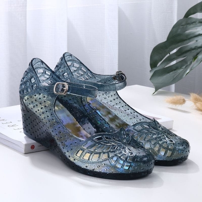 Picture of Crystal Wedge High Heel Jelly Shoes