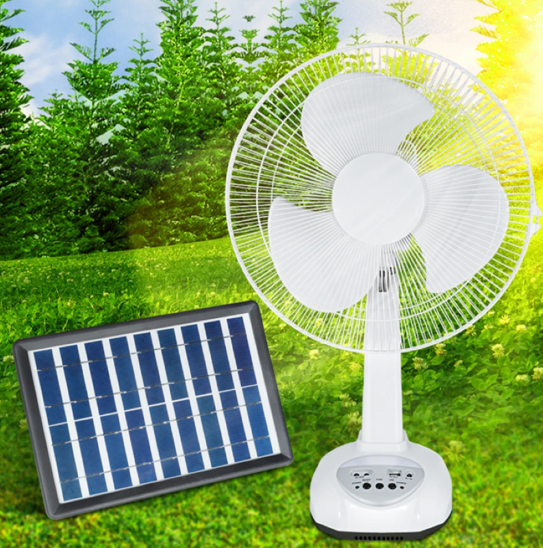 Picture of 12 Inch Charger Fan with Solar Panel