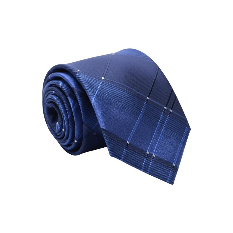 Picture of Men's Tie 8cm Zipper System Blue Colour Stripes Long Time for Professional Business Tie