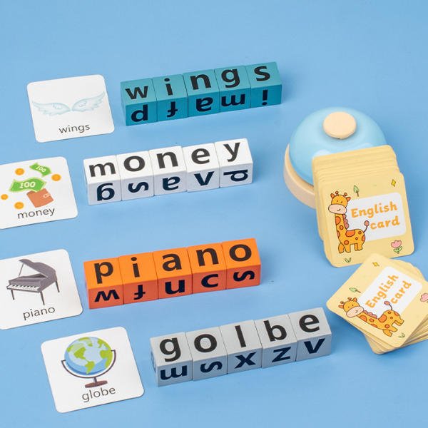 Alphabet Spelling Blocks with Bell — Wooden Learning Toy (3–6 Years) Baby World Bangladeshonline shop bangladeshothoba.com