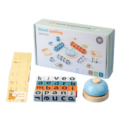 Alphabet Spelling Blocks with Bell — Wooden Learning Toy (3–6 Years) Baby World Bangladeshonline shop bangladeshothoba.com
