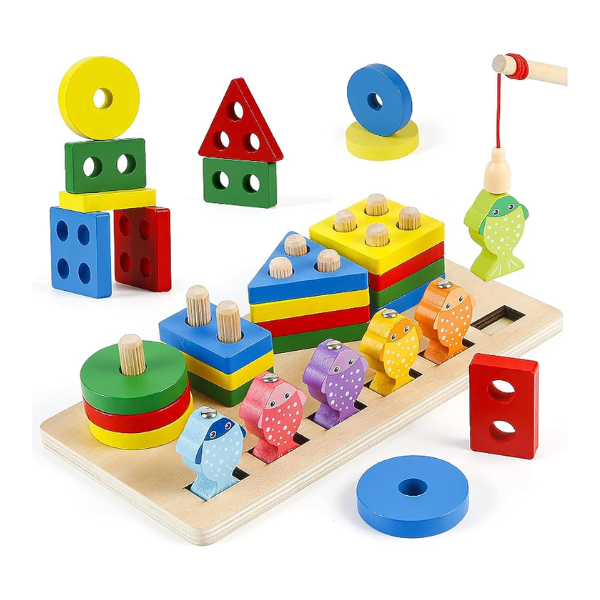 Magnetic Montessori Fishing Game | Wooden Fine-Motor Toy (3–5 Years). Baby World Bangladeshonline shop bangladeshothoba.com