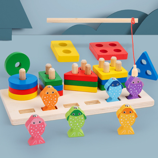 Magnetic Montessori Fishing Game | Wooden Fine-Motor Toy (3–5 Years). Baby World Bangladeshonline shop bangladeshothoba.com