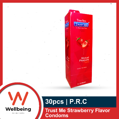 Picture of Trust Me Strawberry Flavor Condoms - Full Box - 3x10=30pcs - Condom