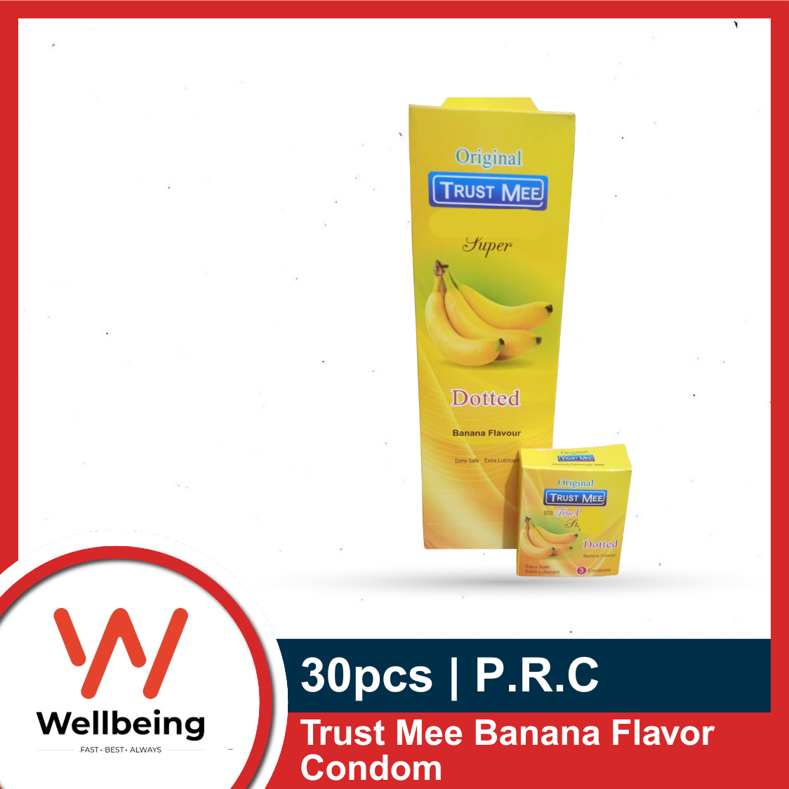 Picture of Trust Me Banana Flavor Condoms - Full Box - 3x10=30pcs - Condom