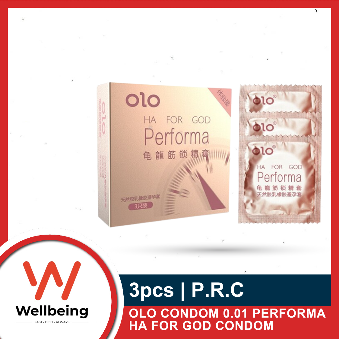 Picture of OLO CONDOM 0.01 PERFORMA HA FOR GOD CONDOM 001 DOT 10pcs Condom For Men