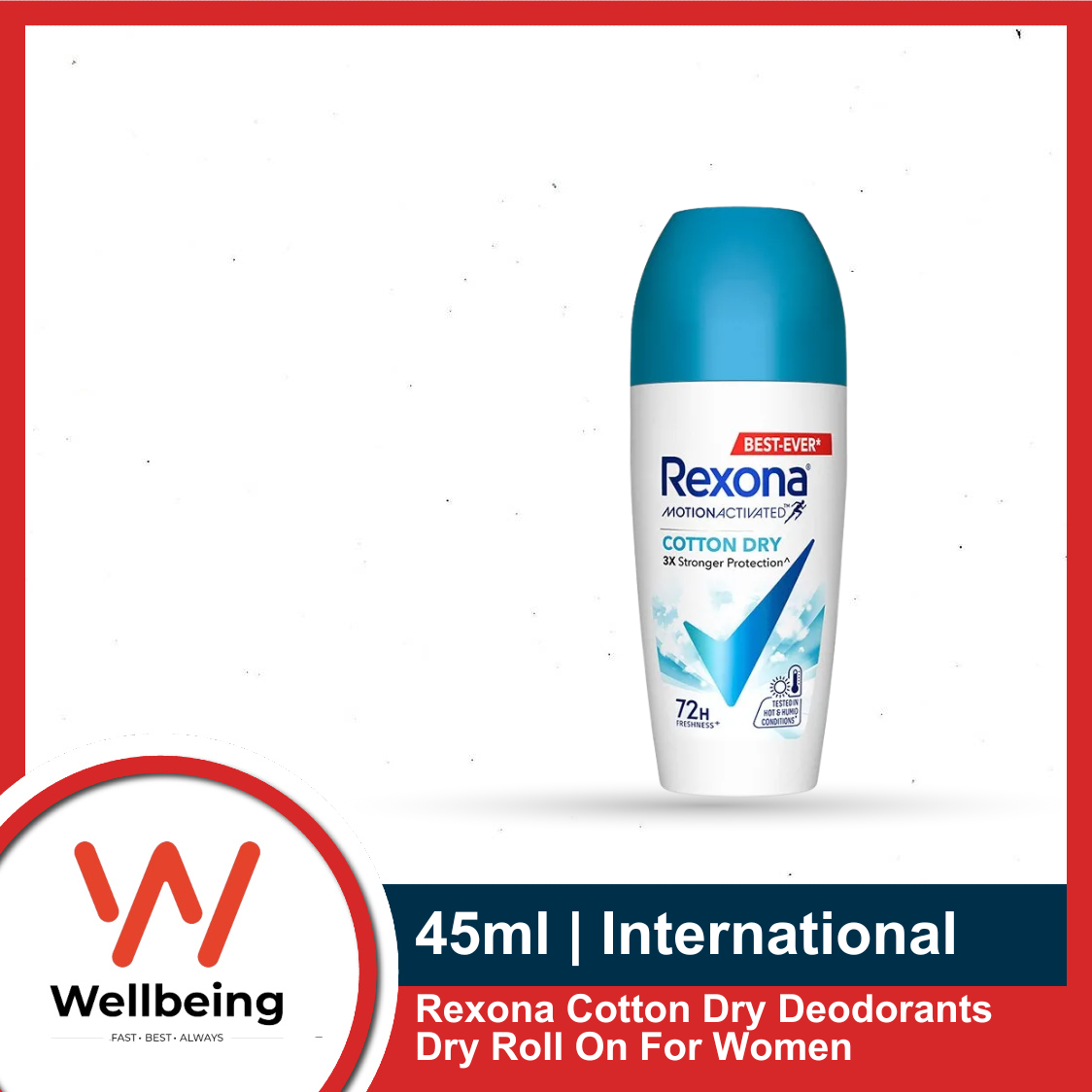 Picture of Rexona Cotton Dry Deodorants Dry Roll On For Women 45ml