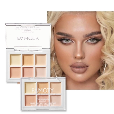 Picture of FAMOTY 6 Colors Concealer Palette Creamy Waterproof Long Lasting Concealer Stick for Face Eyes Lips