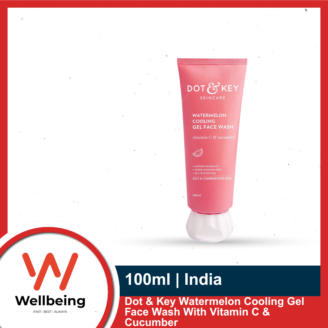 Picture of Dot & Key Watermelon Cooling Gel Face Wash With Vitamin C & Cucumber 100ml