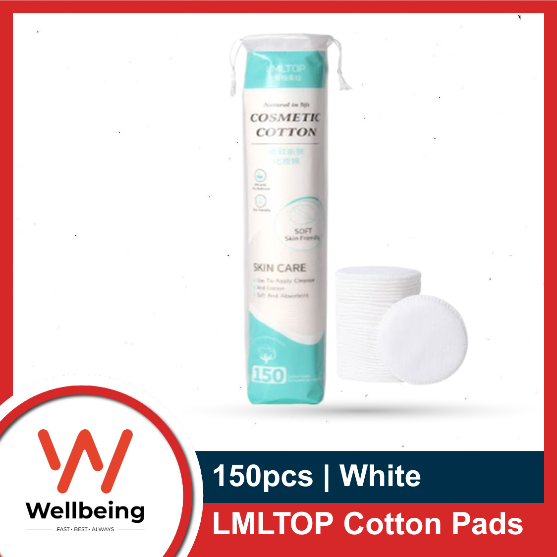 Picture of LMLTOP Cotton Pads 150pcs/ 100pcs White Makeup Remover Cotton Pads