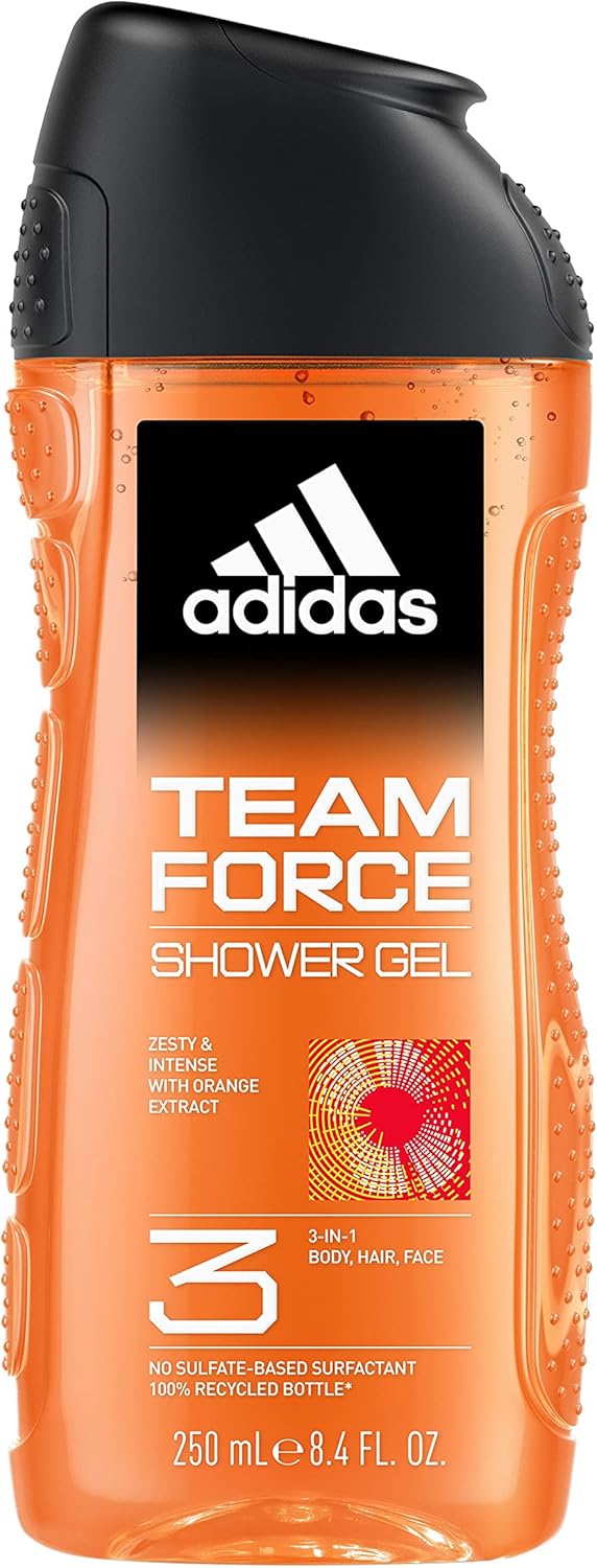 Picture of Adidas Team Force 3in1 Body, Hair And Face Shower Gel For Men 250ml | Made in Spain