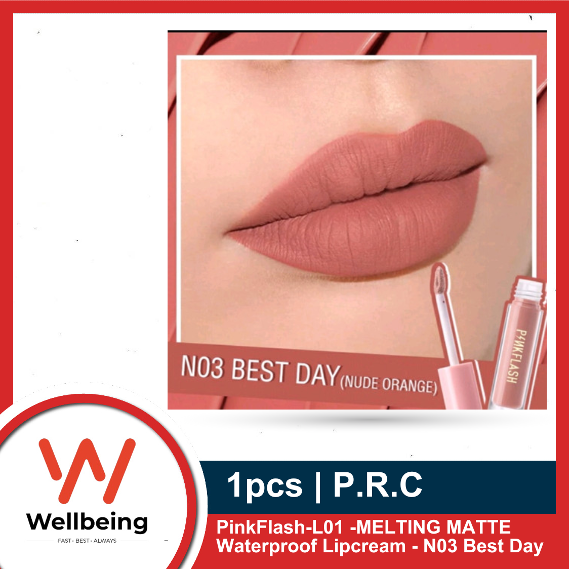 Picture of PinkFlash-L01 -MELTING MATTE Waterproof Lipcream - N03 Best Day 3.25gm 1pcs